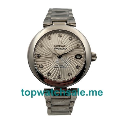 UK White Mother-of-pearl Dials Steel Omega De Ville Ladymatic 425.30.34.20.55.001 Replica Watches