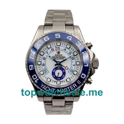 UK Blue Bezels Rolex Yacht-Master II 116680 White Dials Replica Watches