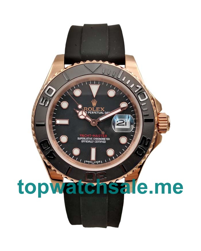 UK Black Dials Rose Gold And Steel Rolex Yacht-Master 116655 Replica Watches