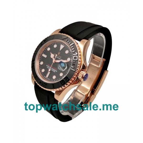 UK Black Dials Rose Gold And Steel Rolex Yacht-Master 116655 Replica Watches