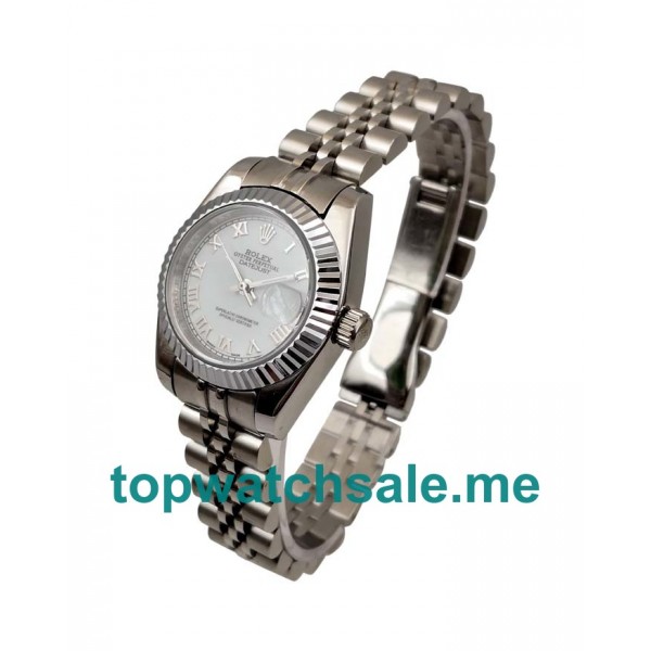 UK White Dials Steel And White Gold Rolex Lady-Datejust 79174 Replica Watches