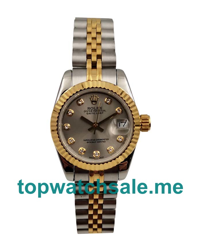 UK Grey Dials Steel And Gold Rolex Lady-Datejust 79173 Replica Watches