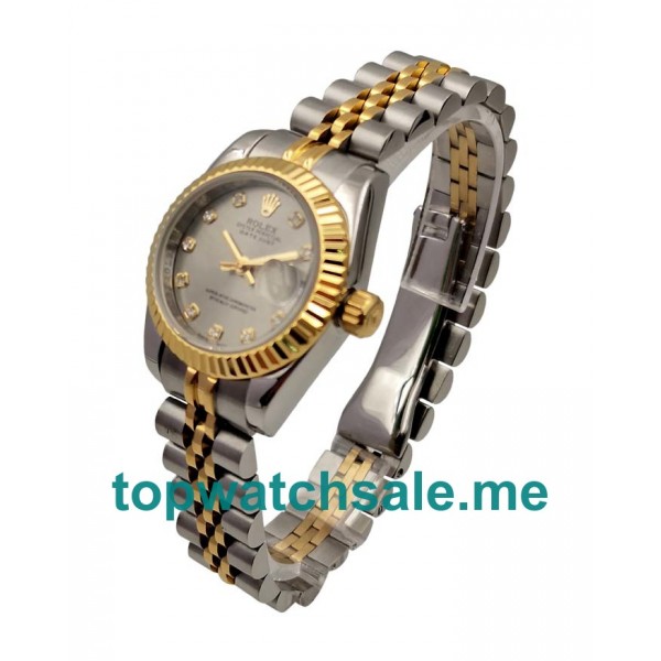 UK Grey Dials Steel And Gold Rolex Lady-Datejust 79173 Replica Watches