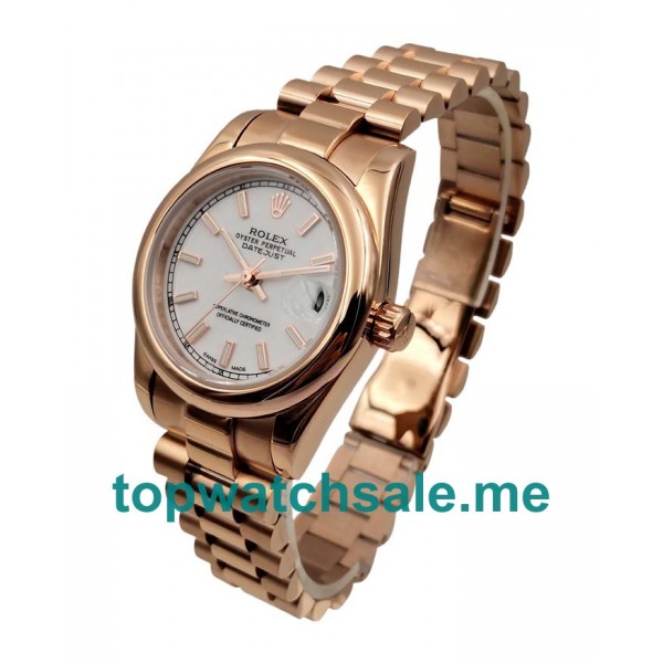 UK White Dials Rose Gold Rolex Datejust 178275 Replica Watches