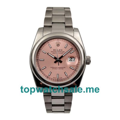 UK Pink Dials Steel Rolex Datejust 116200 Replica Watches
