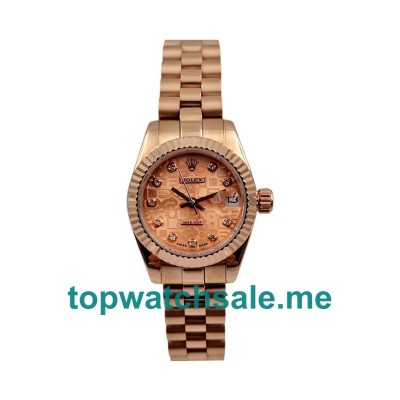 UK Pink Dials Rose Gold Rolex Lady-Datejust 179175 Replica Watches
