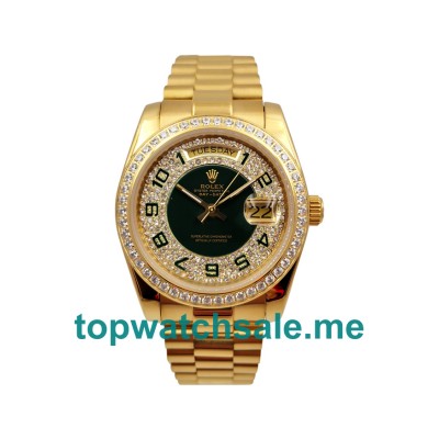 UK Green Dials Gold Rolex Day-Date 118348 Replica Watches