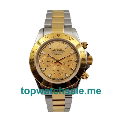 UK Champagne Dials Gold And Steel Rolex Daytona 116523 Replica Watches