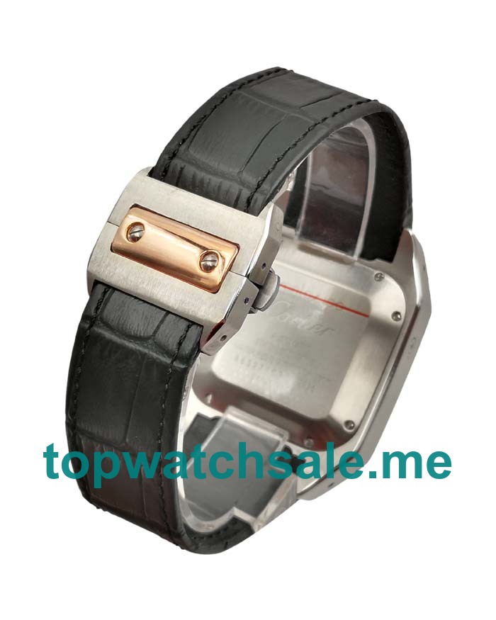 UK Silver Dials Steel And Rose Gold Cartier Santos 100 W20091X7 Replica Watches