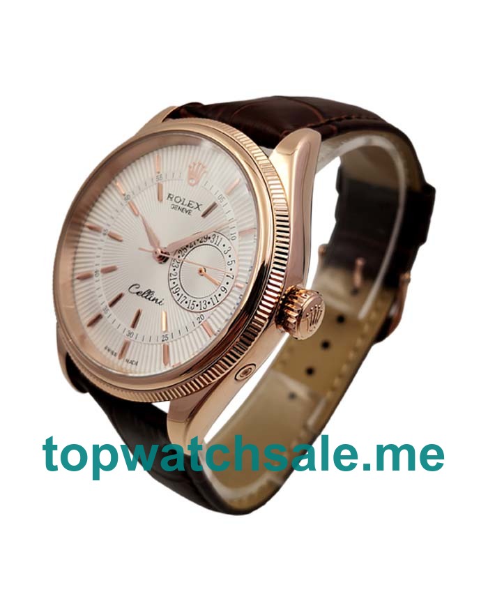 UK White Dials Rose Gold Rolex Cellini 50515 Replica Watches