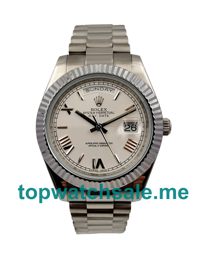 UK White Dials Steel Rolex Day-Date II 228239 Replica Watches