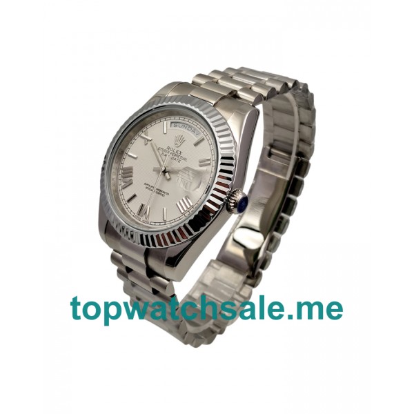 UK White Dials Steel Rolex Day-Date II 228239 Replica Watches