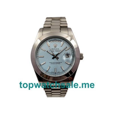 UK Light Blue Dials Steel Rolex Day-Date 228206 Replica Watches