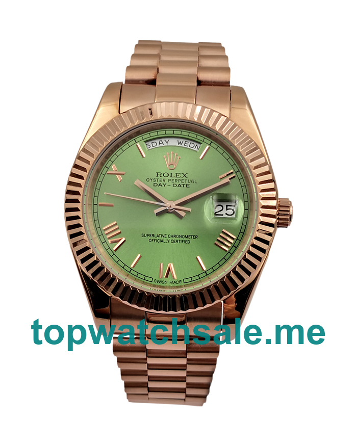 UK Green Dials Rose Gold Rolex Day-Date 228235 Replica Watches
