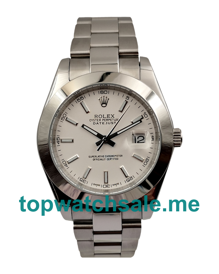 UK White Dials White Gold Rolex Datejust 126300 Replica Watches