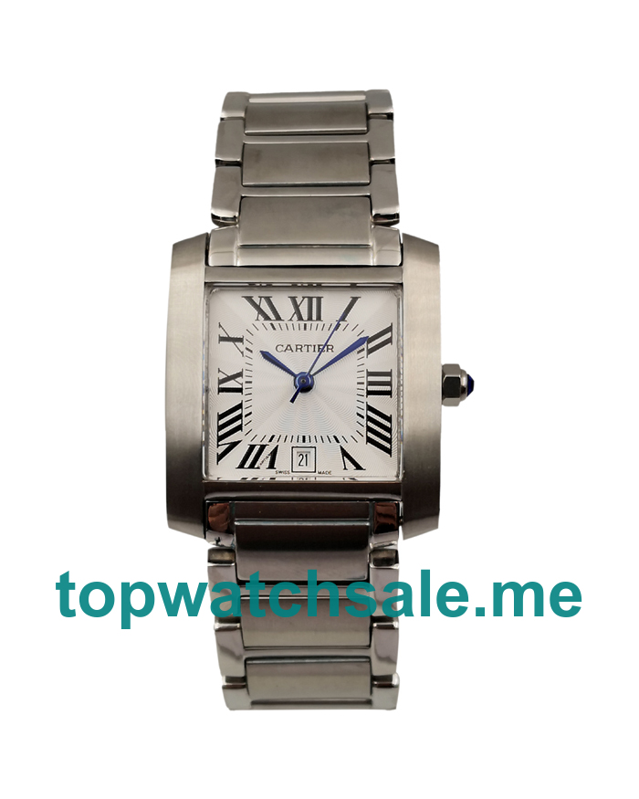 UK Steel Replica Cartier Tank Francaise W51002Q3 White Dials Watches