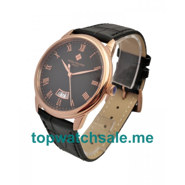 UK Black Dials Rose Gold Patek Philippe Calatrava 5296R Replica Watches