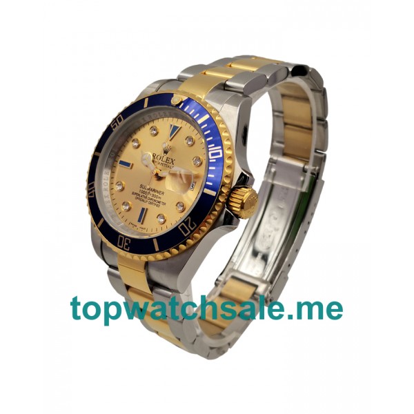 UK Champagne Dials Steel And Gold Rolex Submariner 16613 Replica Watches