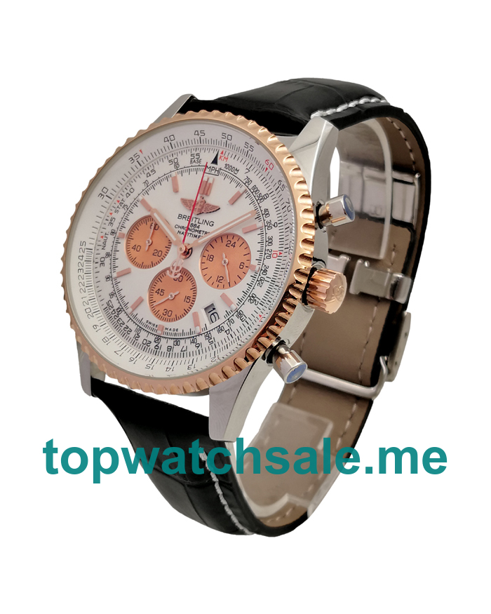 UK White Dials Rose Gold And Steel Breitling Navitimer UB012721 Replica Watches