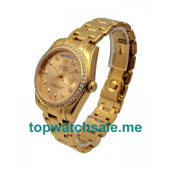 UK Champagne Dials Gold Rolex Day-Date 18038 Replica Watches