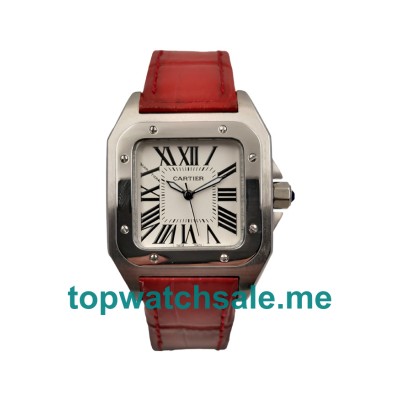 UK White Dials Steel Cartier Santos 100 W20126X8 Replica Watches