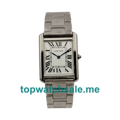 UK Silver Dials Steel Cartier Tank Francaise W5200014 Replica Watches