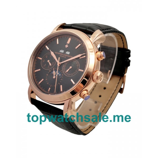 UK Black Dials Rose Gold Vacheron Constantin Malte 47112 Replica Watches