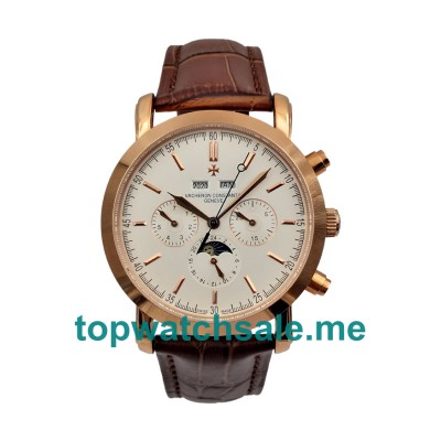 UK White Dials Rose Gold Vacheron Constantin Malte 47112 Replica Watches