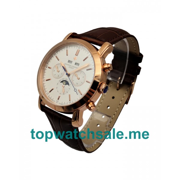 UK White Dials Rose Gold Vacheron Constantin Malte 47112 Replica Watches
