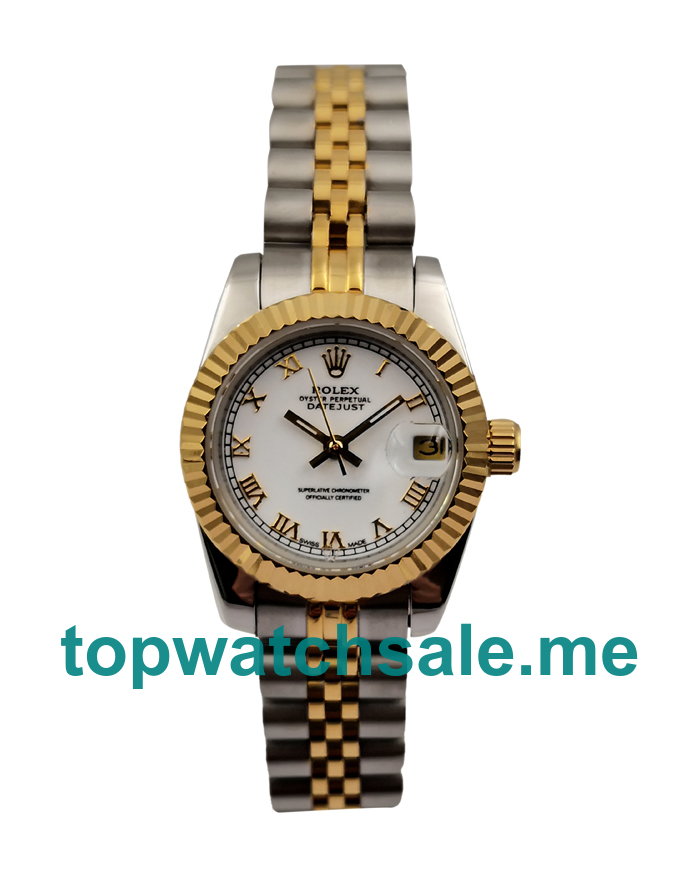 UK White Dials Steel And Gold Rolex Lady-Datejust 179173 Replica Watches