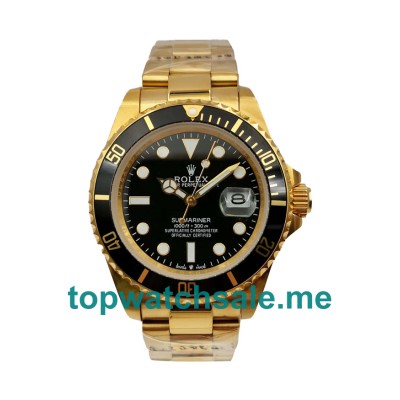 UK Black Dials Gold Rolex Submariner 116618 LN Replica Watches