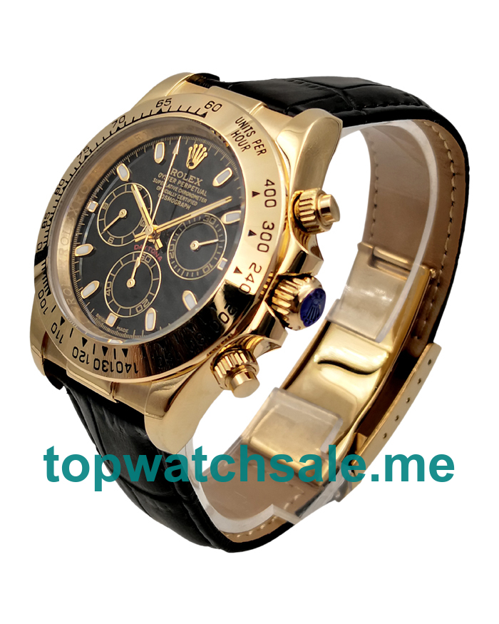 UK Black Dials Gold Rolex Daytona 116518 Replica Watches