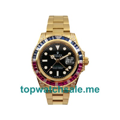 UK Black Dials Gold Rolex GMT-Master II 116758 Replica Watches