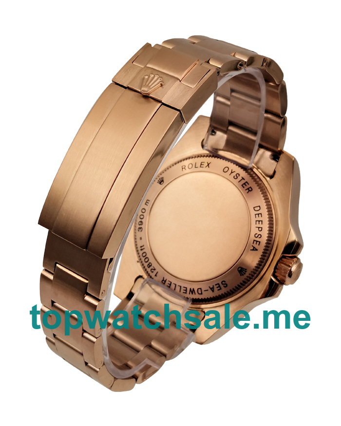 UK Black Dials Rose Gold Rolex Sea-Dweller Deepsea 126660 Replica Watches