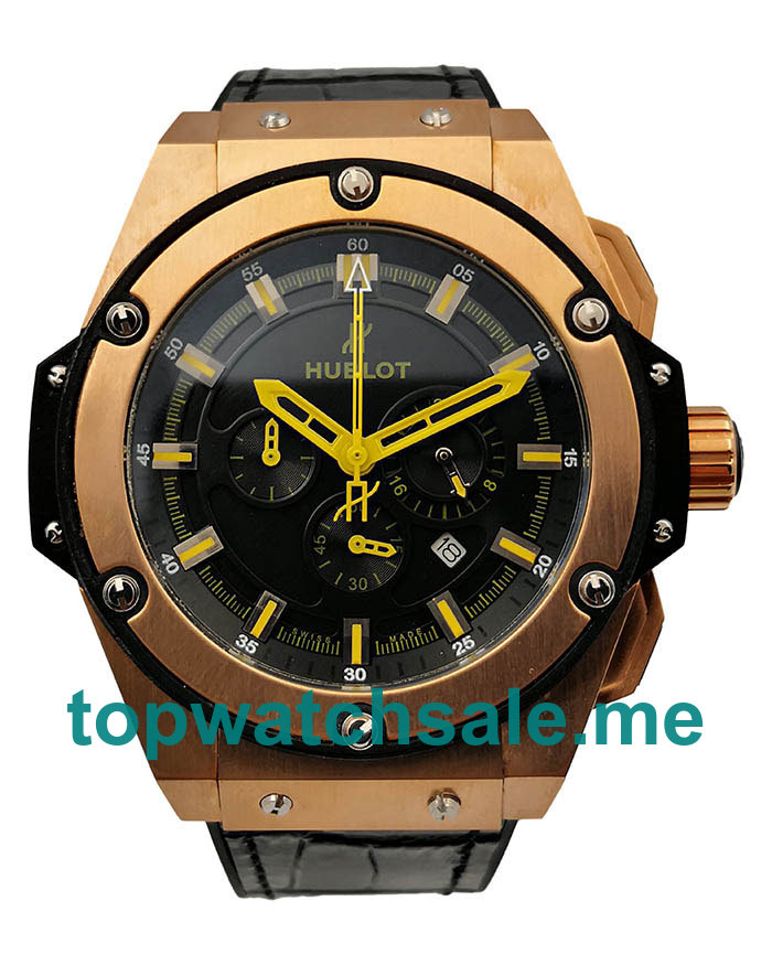 UK Black Dials Rose Gold Hublot King Power 171626 Replica Watches