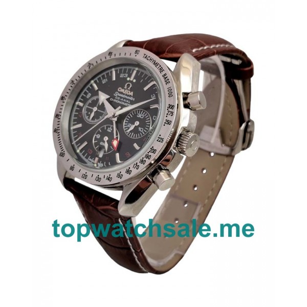 UK Black Dials Steel Omega Speedmaster GMT 3881.50.37 Replica Watches