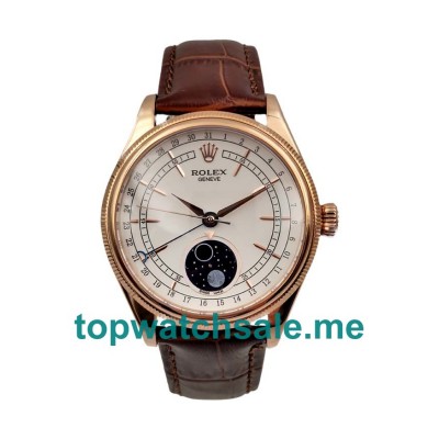 UK White Dials Rose Gold Rolex Cellini 50535 Replica Watches