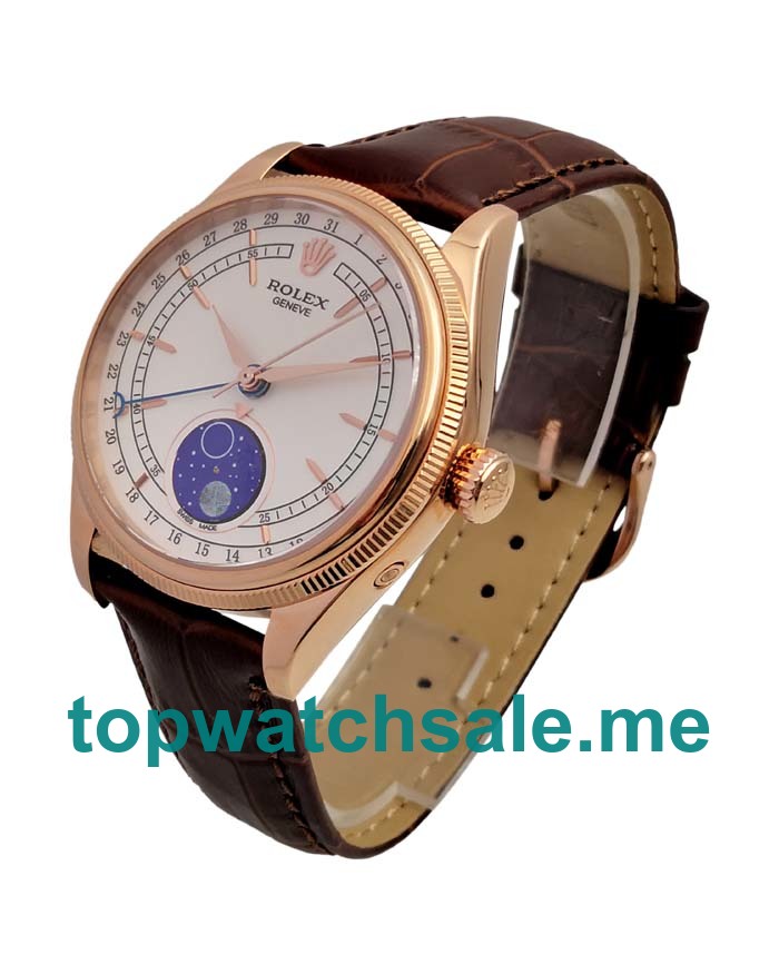 UK White Dials Rose Gold Rolex Cellini 50535 Replica Watches