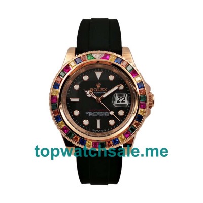 UK Black Dials Rose Gold Rolex Yacht-Master 116655 Replica Watches